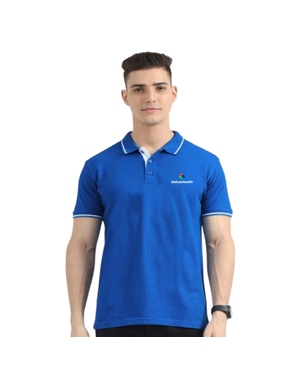 Greys&Blues Organic Polo Tshirt- Royal Blue with White Tipping